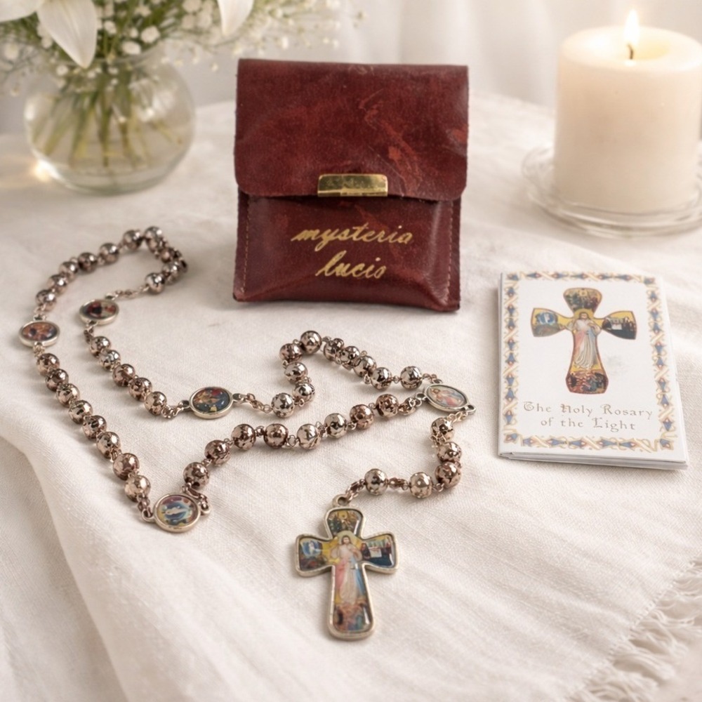 Vintage Mysteria Lucis Rosary Holy Rosary of the Light with Case